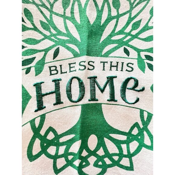 Shamrocks Celtic TOWEL Set Bless This Home Embroidery Irish 3-Leaf Clover Green - Picture 2 of 4